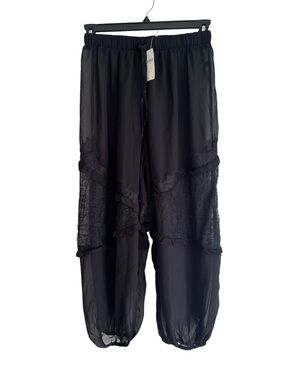 Anthropologie Lyrebird lace ballon pants XS Petite black New with tags bloomers